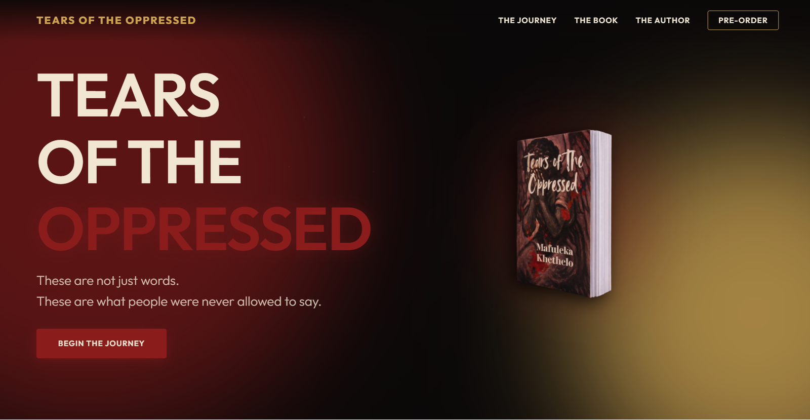 Tears of the Oppressed website preview